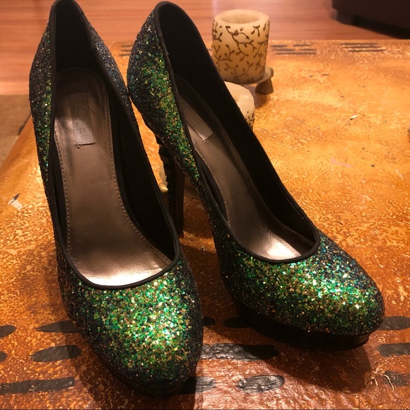 🛍Rachael Roy Green glitter platform heels - Picture 6 of 7